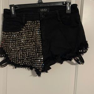 Akira studded booty shorts